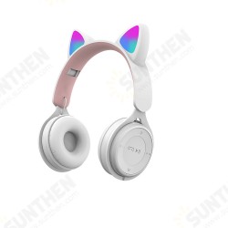 DR-08 Pink Colorful Cat Ear bluetooth Headphone with Mic Rainbow Light HIFI Sound Folding Audio/TF/USB Connection DR-08 Pink Colorful Cat Ear bluetooth Headphone with Mic Rainbow Light HIFI Sound Folding Audio/TF/USB Connection