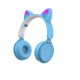 DR-08 Pink Colorful Cat Ear bluetooth Headphone with Mic Rainbow Light HIFI Sound Folding Audio/TF/USB Connection