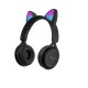 DR-08 Pink Colorful Cat Ear bluetooth Headphone with Mic Rainbow Light HIFI Sound Folding Audio/TF/USB Connection