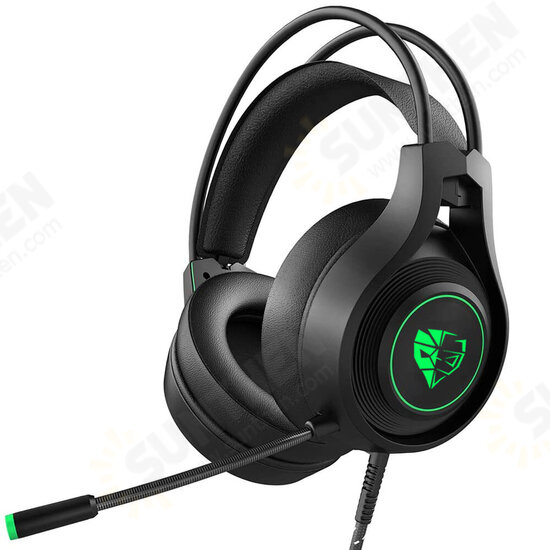 SUTAI V3L Gaming Headset Virtual 7.1 Channel 50mm Unit 7 Color Breathing Light Flexible Microphone for PC