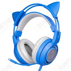 G952S Blue Cute Gaming Headset 3.5mm Plug Wired Stereo Sound Headphone with Microphone for Computer PC Gamer Girls Kids Gifts G952S Blue Cute Gaming Headset 3.5mm Plug Wired Stereo Sound Headphone with Microphone for Computer PC Gamer Girls Kids Gifts
