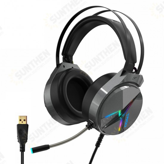 THS309 Game Headset 7.1 Channel / 3.5mm Wired Stereo Sound RGB Gaming Heaphones with Mic for Computer PC Gamer