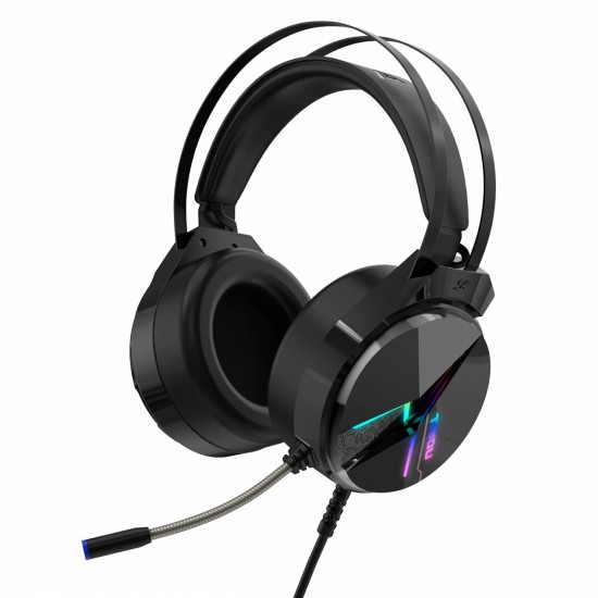 THS309 Game Headset 7.1 Channel / 3.5mm Wired Stereo Sound RGB Gaming Heaphones with Mic for Computer PC Gamer