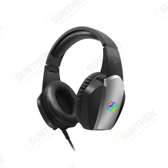 Tuner A1 Gaming Headset 7.1 Channel 50mm Unit 90° Rotatable Microphone RGB Light Effect Scalable Design Noise Reduction Protein Leather Earmuffs