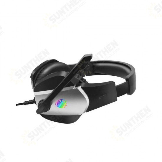 Tuner A1 Gaming Headset 7.1 Channel 50mm Unit 90° Rotatable Microphone RGB Light Effect Scalable Design Noise Reduction Protein Leather Earmuffs