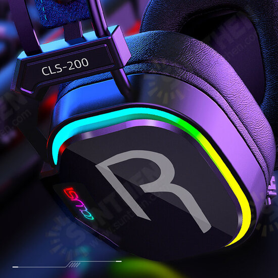 CLS-200 Gaming Headset with Omnidirectional Microphone Colorful RGB Light 50mm Unit for PC Laptop