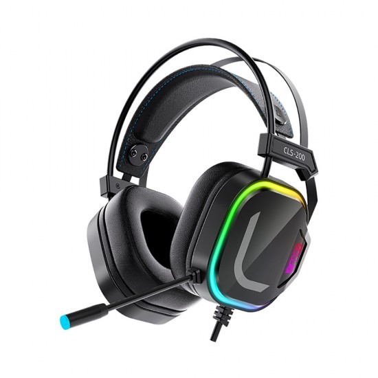 CLS-200 Gaming Headset with Omnidirectional Microphone Colorful RGB Light 50mm Unit for PC Laptop