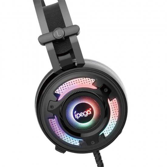 PG-R008 Wired Gaming Headphone 50mm Speaker 3.5mm Audio & USB Plugs With Mic Headset For PC Console Gaming
