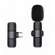 A3 Wireless Lavalier Microphone Low Latency Portable Audio Video Recording Plug-Play Lapel Type-C Mic for Live Broadcast Game