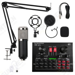 Condenser Microphone with Live Studio Sound Card Recording Mount Boom Stand Mic Kit for Live Broadcast K Song Condenser Microphone with Live Studio Sound Card Recording Mount Boom Stand Mic Kit for Live Broadcast K Song