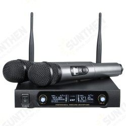 UHF Receiver 2 Channel Wireless Microphone System Bass Good Sounds KTV Party Sing Home Entertainment UHF Receiver 2 Channel Wireless Microphone System Bass Good Sounds KTV Party Sing Home Entertainment