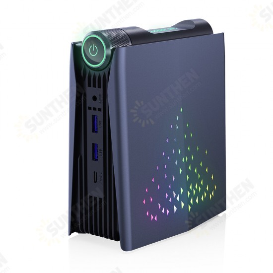 R5 AMD Ryzen 5 5600U 16GB DDR4-3200MHz RAM 512GB M.2 NVMe SSD ROM Mini PC Hexa Core 4.2GHz Max WiFi6 Windows 10 Mini Computer RGB Light Triple Output Gaming Desktop PC