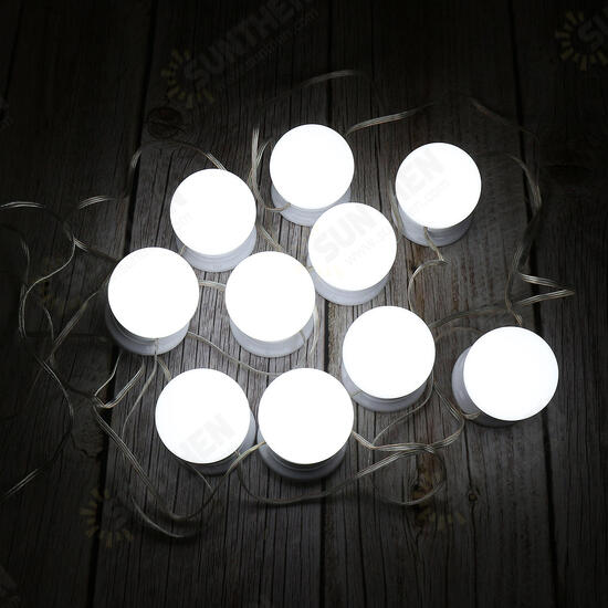 10PC USB Hollywood LED Bulb Vanity Makeup Dressing Table Dimmable Mirror Light Kit DC5V