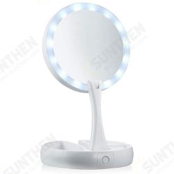 10X Magnifying Lighted Double-Sided Makeup Mirror LED Bathroom Travel Foldable 10X Magnifying Lighted Double-Sided Makeup Mirror LED Bathroom Travel Foldable