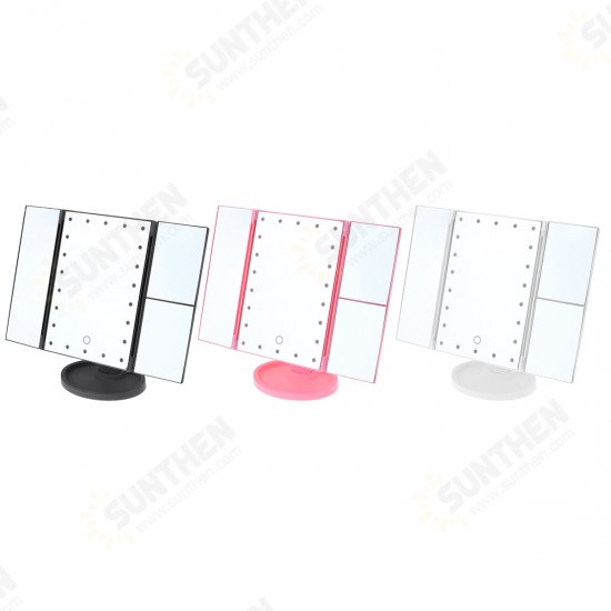 22LED Tri-Fold Touch Screen Makeup Mirror Table Cosmetic Vanity Light Mirror