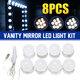Dimmable Mirror Light Kit USB 8 LED Bulbs Vanity Makeup Dressing Table Hollywood Style Dimmable Mirror Light Kit USB 8 LED Bulbs Vanity Makeup Dressing Table Hollywood Style