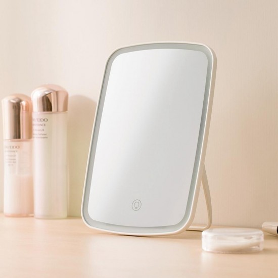 Portable Makeup Mirror Desktop LED Light USB Rechargeable Folding Touch Dimmable Lamp for Dormitory Home