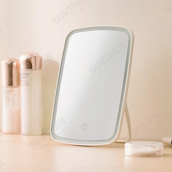 Portable Makeup Mirror Desktop LED Light USB Rechargeable Folding Touch Dimmable Lamp for Dormitory Home