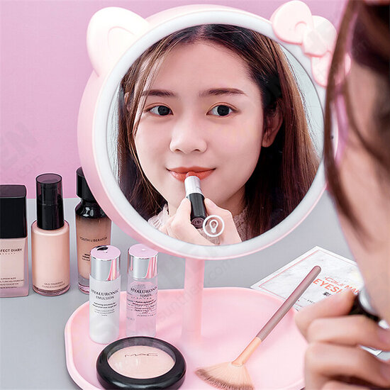 LED Makeup Mirror USB Touch Screen Tabletop Cosmetic Vanity Light Make Up Mirror