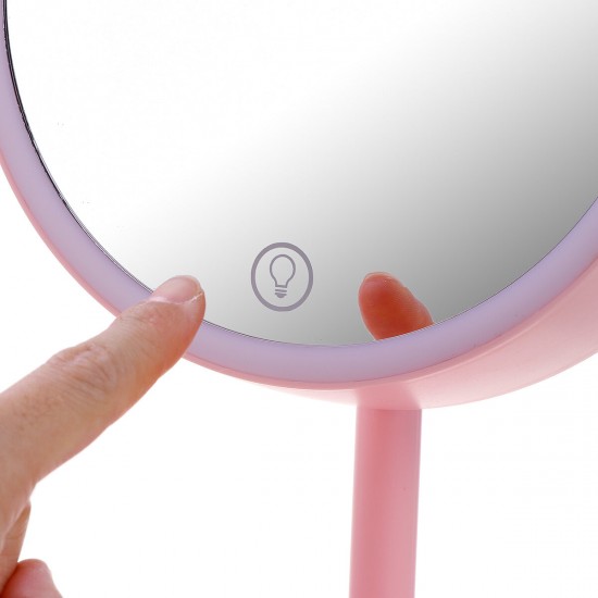 LED Makeup Mirror USB Touch Screen Tabletop Cosmetic Vanity Light Make Up Mirror