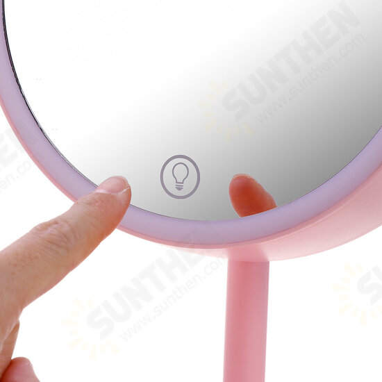 LED Makeup Mirror USB Touch Screen Tabletop Cosmetic Vanity Light Make Up Mirror