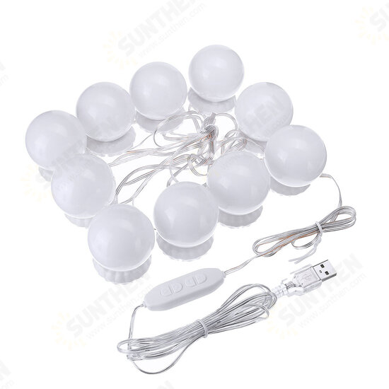 Makeup Light Vanity Mirror LED String Light 10 Bulb Dressing Cosmetic Adjustable