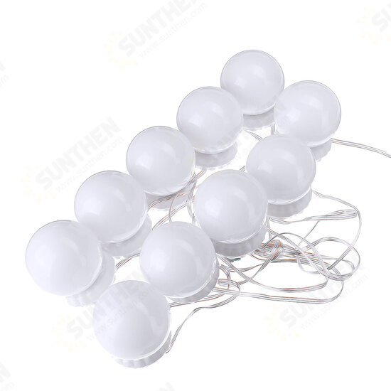 Makeup Light Vanity Mirror LED String Light 10 Bulb Dressing Cosmetic Adjustable