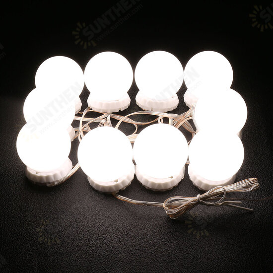 Makeup Light Vanity Mirror LED String Light 10 Bulb Dressing Cosmetic Adjustable