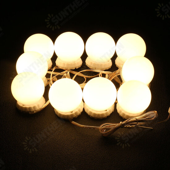 Makeup Light Vanity Mirror LED String Light 10 Bulb Dressing Cosmetic Adjustable