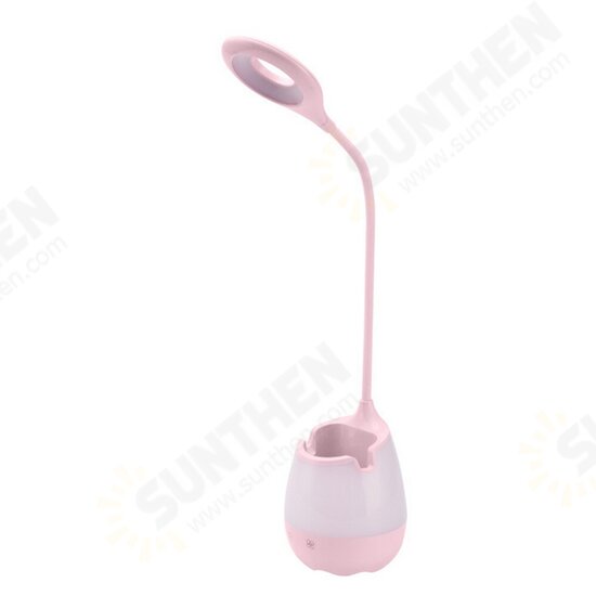 Multifunctional USB Rechargeable Touch Dimmable LED Table Lamp Pen Holder Colorful Night Light