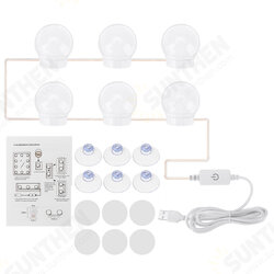 Tri-Color Dimmable USB 6/10/14LEDs Vanity Mirror Lamp Kit Makeup Headlight Dresser Lamp Tri-Color Dimmable USB 6/10/14LEDs Vanity Mirror Lamp Kit Makeup Headlight Dresser Lamp