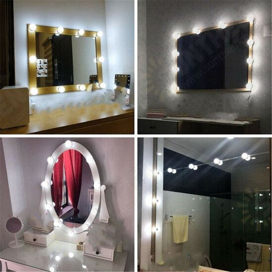 Tri-Color Dimmable USB 6/10/14LEDs Vanity Mirror Lamp Kit Makeup Headlight Dresser Lamp Tri-Color Dimmable USB 6/10/14LEDs Vanity Mirror Lamp Kit Makeup Headlight Dresser Lamp