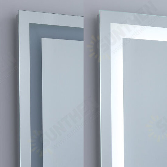 LED Lighted Bathroom Wall Mounted Mirror with High Lumen+Anti-Fog Separately Control+Dimmer Function