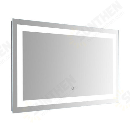 LED Lighted Bathroom Wall Mounted Mirror with High Lumen+Anti-Fog Separately Control+Dimmer Function