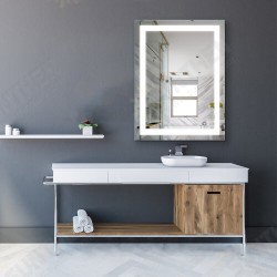 LED Lighted Bathroom Wall Mounted Mirror with High Lumen+Anti-Fog Separately Control+Dimmer Function LED Lighted Bathroom Wall Mounted Mirror with High Lumen+Anti-Fog Separately Control+Dimmer Function