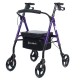 4 Wheel Seat Rolling Walker Chair Rollator Foldable Adjustable Elderly Aid Basket Backrest
