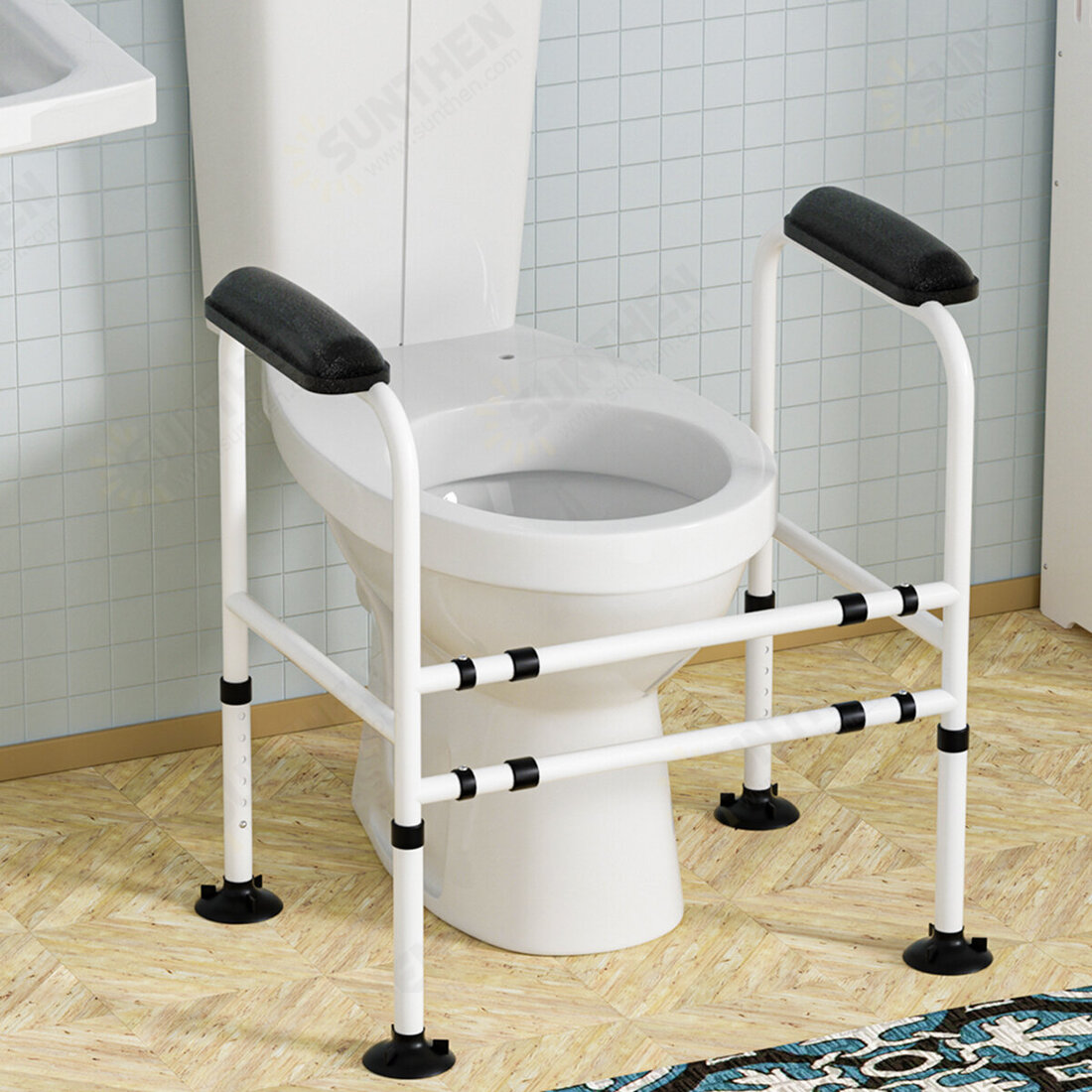 Adjustable Toilet Safety Frame Hand Rail Grab Bar Support for Elderly
