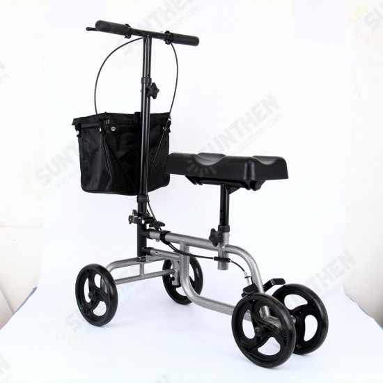 Knee Walker Scooter Foldable Adjusted Height Walking Aid Knee Support and Basket