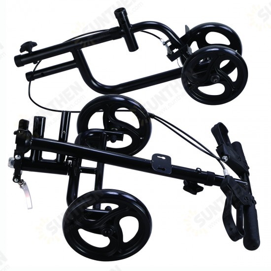 Mobility Knee Walker Scooter Roller Crutch Leg Steerable Foldable Design Adjustable Height Adjustable Locking Hand Brake