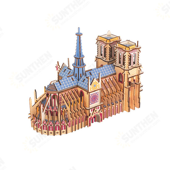 3D Commercial Building/Holy Church Wooden Assembly Model for Children Toys