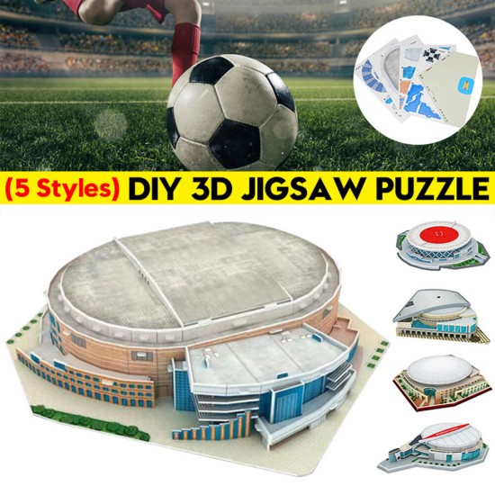 3D Puzzle Paper DIY Assembled Model 5 Kinds Of Basketball Courts For Children Toys