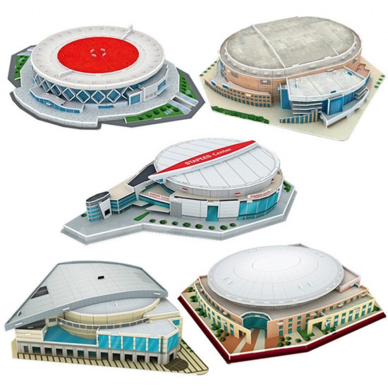 3D Puzzle Paper DIY Assembled Model 5 Kinds Of Basketball Courts For Children Toys