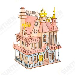 3D Wooden Simulation Assembly Building Model Gothic house/ Dream Villa/ St. Vasey Church For Children Toys
