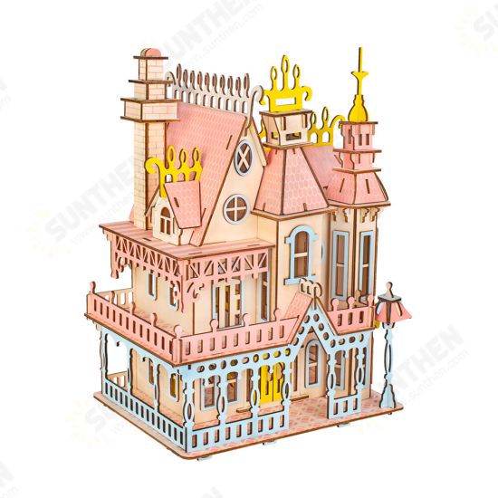 3D Wooden Simulation Assembly Building Model Gothic house/ Dream Villa/ St. Vasey Church For Children Toys