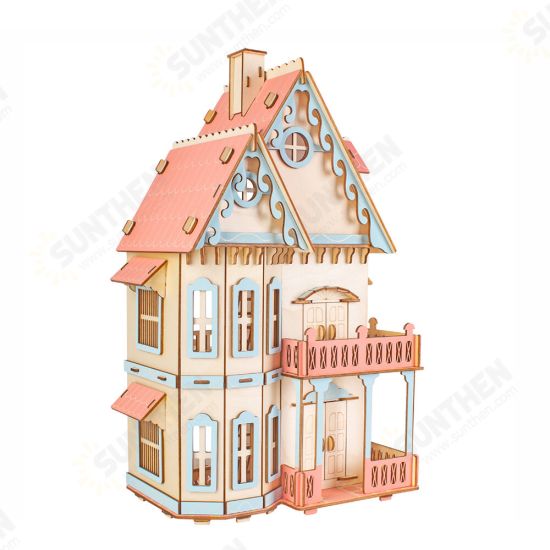 3D Wooden Simulation Assembly Building Model Gothic house/ Dream Villa/ St. Vasey Church For Children Toys