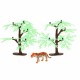 68PCS Plastic Farm Yard Wild Animals Fence Tree Model Kids Toys Figures Play New