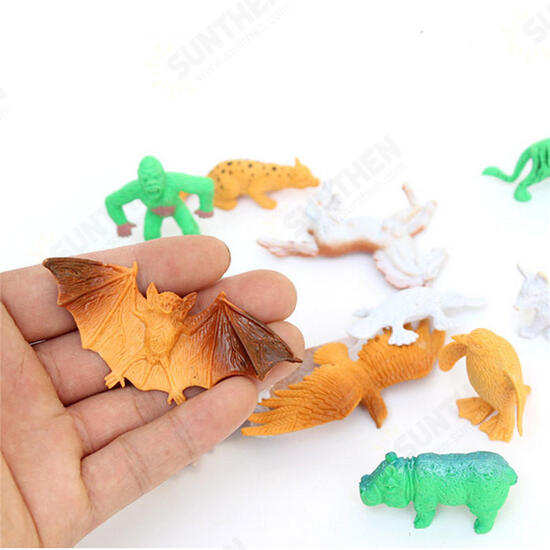 68PCS Plastic Farm Yard Wild Animals Fence Tree Model Kids Toys Figures Play New