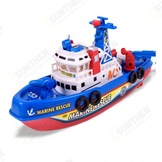 Electric Boat Toy Music Sound Light Glowing Water Spray Model Building Toy