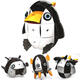 NS002 90PCS Magnetic Magic Wisdom Ball Black White Penguin Blocks Various Deformation Toys