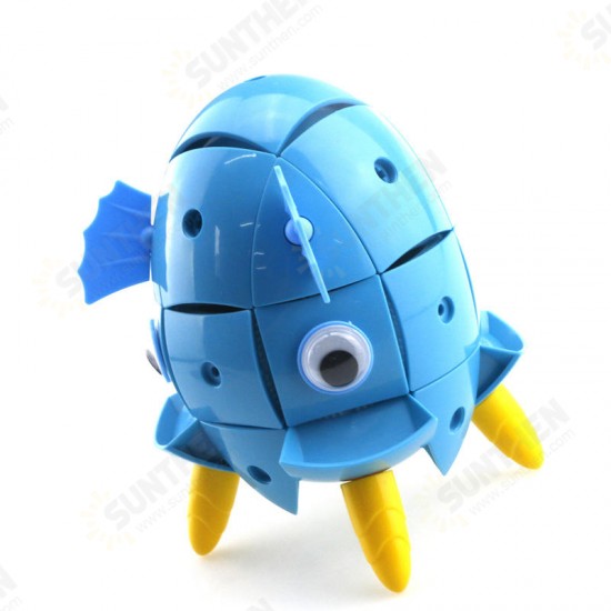 NS003 90PCS Magnetic Magic Wisdom Ball Blue Fish Blocks Various Deformation Puzzle Toys